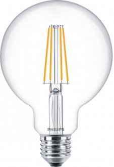 E27 7W LED Filament Glob varmvit