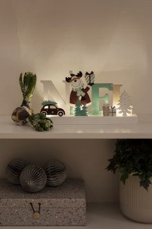 Siluett Noël trä 4 LED