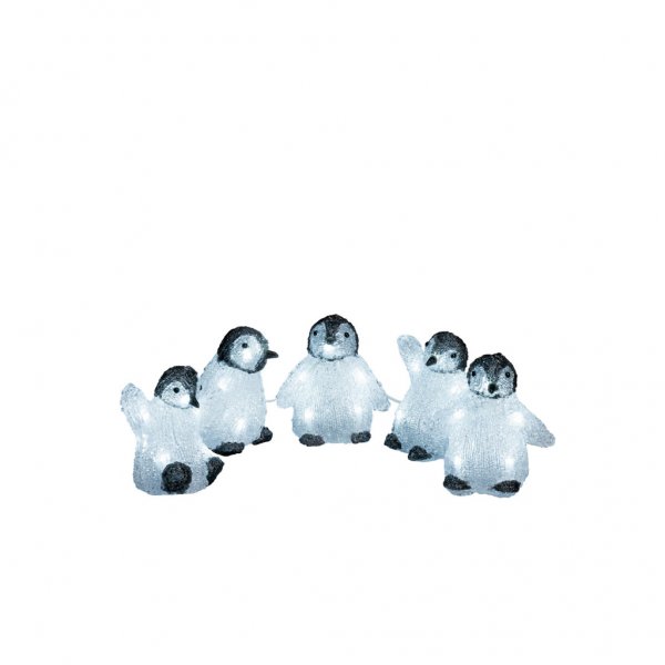 Pingvinbebisar akryl 5st LED
