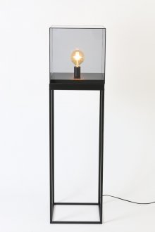 Floor lamp 35x35x130 cm ASKJER matt black+smoked glass