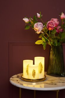 Golden Feather Candle