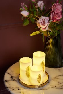 Golden Feather Candle