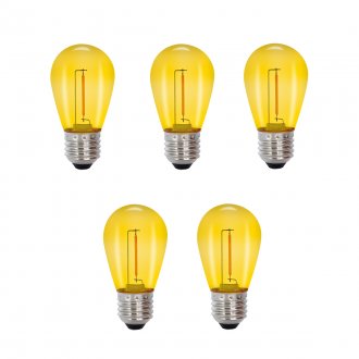 Deco bulb x 5, E27 12V (gul)
