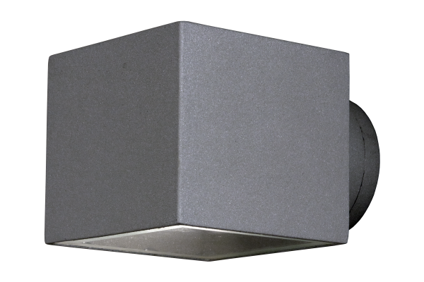 EKERUM wall lamp outside, square silver