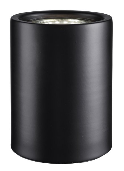 Cylinder bordslampa svart