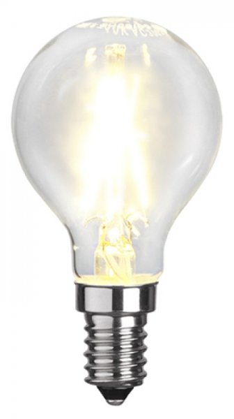E14 Klotlampa klar LED 1,5W