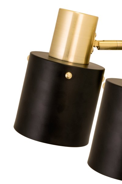 Wall Lamp Clark 2 Black/Brushed Brass