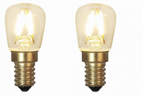 E14 Päronlampa LED 1,3W 2-pack