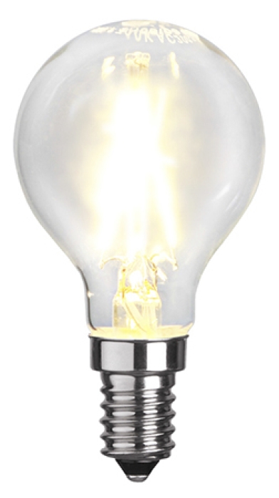 E14 Klotlampa klar LED 1,5W (Transparent)