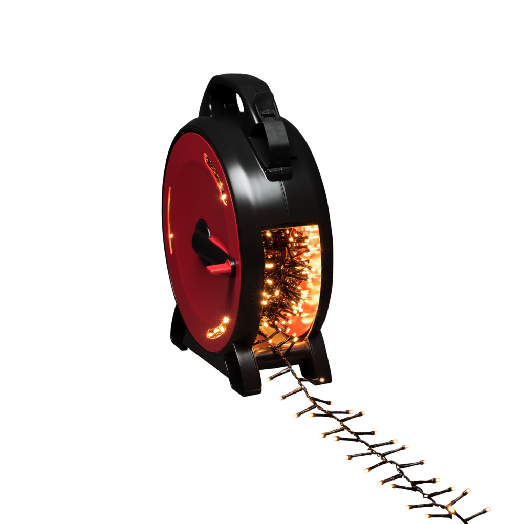 Konstsmide Sladdvinda 1200 amber LED (Svart/Röd)