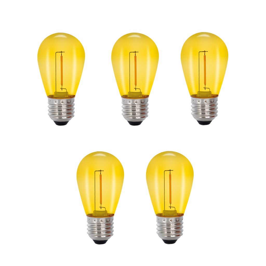 Deco bulb x 5, E27 12V (gul) (Gul)