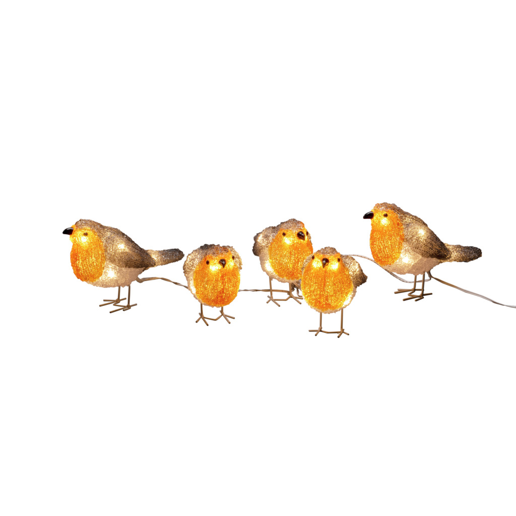 Konstsmide Fåglar akryl 5st 40 LED (Flerfärgad)
