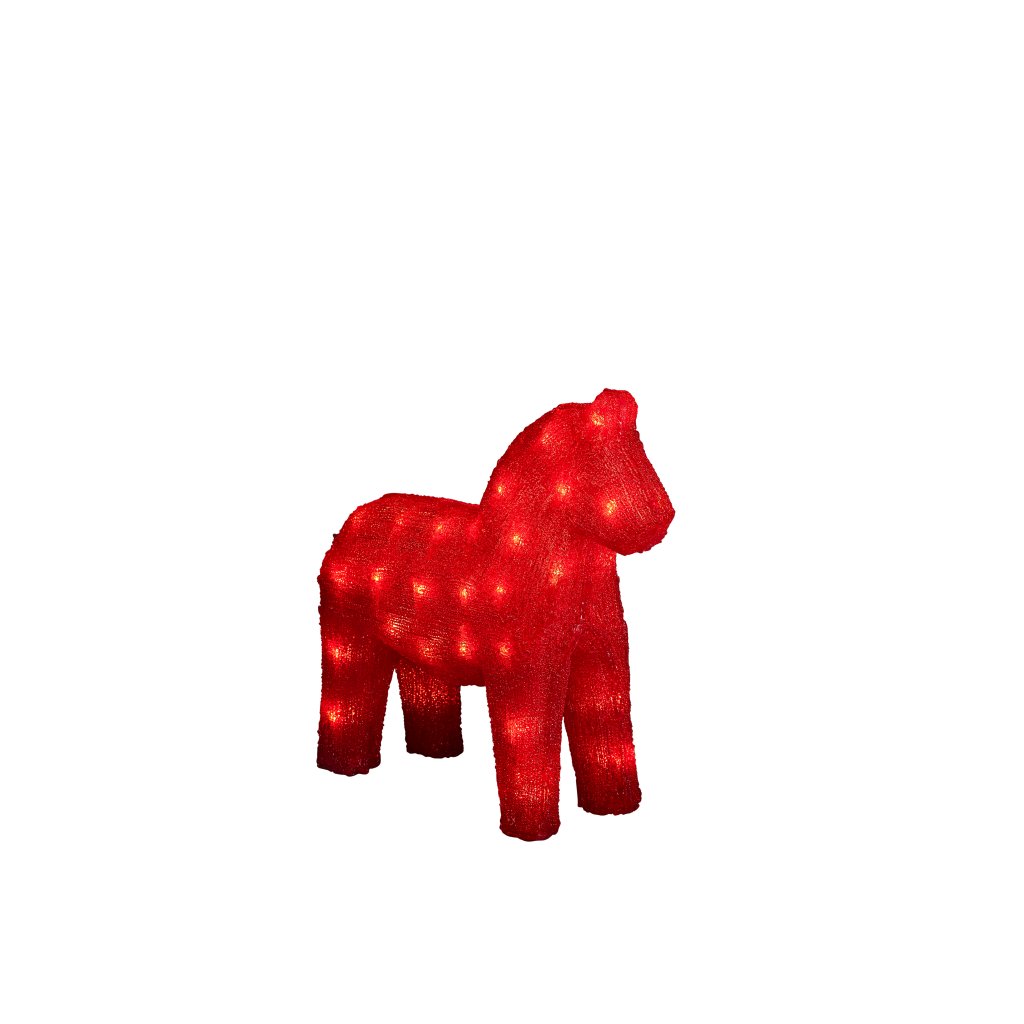 Häst akryl 32cm 48 Led (Röd)