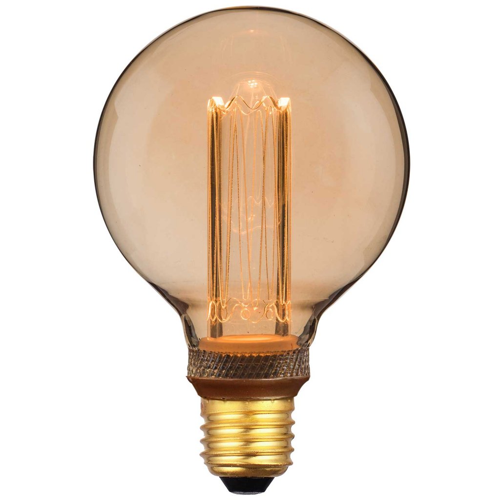 E27 Globlampa 95mm Amber deco 3,5W dimbar